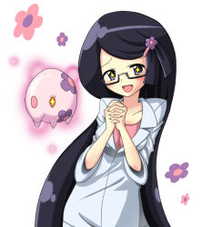 Rule 34 | + +, 10s, blue eyes, blush, creatures (company), fennel (pokemon), flower, game freak, gen 5 pokemon, glasses, hair flower, hair ornament, hairclip, long hair, munna, nintendo, own hands clasped, own hands together, pokemon, pokemon (creature), pokemon bw, purple hair, sleeves rolled up, tsunaso (lack of sunlight), very long hair