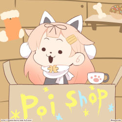 Rule 34 | 1girl, :3, :d, animal ears, bone, bow, box, cardboard box, cat ears, chibi, commentary request, cosplay, crossover, cup, doughnut, food, hair bow, hair flaps, hair ribbon, in box, in container, kantai collection, light brown hair, long hair, looking at viewer, momoniku (taretare-13), open mouth, parody, pun, ribbon, scarf, scene reference, smile, socks, solid circle eyes, solo, teacup, temmie, temmie (cosplay), twitter username, undertale, watermark, web address, yuudachi (kancolle)