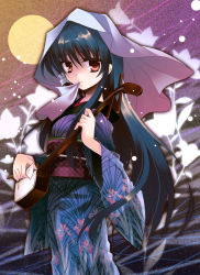 Rule 34 | 1girl, highres, instrument, izumi makoto, japanese clothes, kimono, plectrum, shamisen, solo