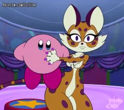 Rule 34 | 1girl, 1other, animated, blue eyes, blush, breasts, carrying, cat girl, cat tail, clawroline, colored sclera, furry, furry female, kirby, kirby (series), kirby and the forgotten land, looking at viewer, lowres, medium breasts, nintendo, open mouth, parody, scificat, size difference, sound, tagme, tail, talking, the road to el dorado, video, wide hips, yellow sclera