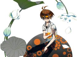 Rule 34 | 1boy, flower, ii-chan, lotus, male focus, short hair, solo, transparent background, zaregoto series