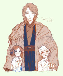 Rule 34 | 1girl, 2boys, anakin skywalker, brother and sister, brown hair, father and daughter, father and son, highres, luke skywalker, multiple boys, princess leia organa solo, siblings, star wars, tagme