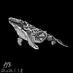 Rule 34 | abstract, animal, animal focus, artist name, black background, dated, full body, greyscale, haembokeyo, monochrome, no humans, original, signature, simple background, whale