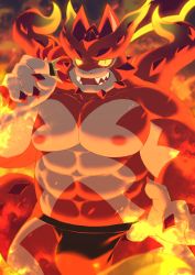 Rule 34 | 1boy, abs, absurdres, bara, black male underwear, bulge, colored sclera, cowboy shot, cthugha (housamo), fangs, fingernails, fire, furry, furry male, glowing, glowing eyes, highres, jockstrap, large pectorals, looking at viewer, male focus, male underwear, monster boy, muscular, muscular male, nail polish, navel, nipples, octopus boy, orange theme, over shoulder, pectorals, purple eyes, purple nails, sharp fingernails, short hair, solo, stomach, sword, sword over shoulder, tentacles, tentacle hair, thick eyebrows, thick thighs, thighs, tokyo houkago summoners, tt (ptcmtr), underwear, underwear only, weapon, weapon over shoulder, yellow sclera