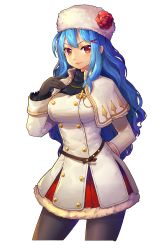 Rule 34 | 00s, 1girl, absurdres, belt, black gloves, black pantyhose, blue hair, brown eyes, capelet, dress, dungeon and fighter, flower, fur trim, gloves, hair ornament, hairclip, hat, hat flower, highres, long hair, looking at viewer, pantyhose, puyon (pixiv), puyon (puyon), rose, smile, solo, transparent background, turtleneck, wavy hair, winter clothes