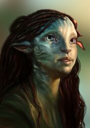Rule 34 | absurdres, avatar(film), blue eyes, dreadlocks, fanart digital, fantasy, green skinned woman, hair ornament, highres