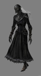 Rule 34 | absurdres, artist request, dark souls (series), dark souls iii, dress, from software, gauntlets, highres, mask, official art, ponytail, white hair