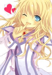 Rule 34 | 00s, 1girl, blonde hair, blue eyes, colette brunel, heart, jewelry, open mouth, tales of (series), tales of symphonia