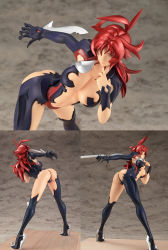 Rule 34 | 00s, 1girl, ahoge, amaha masane, armor, ass, bikini armor, black sclera, blade, breasts, claws, colored sclera, figure, large breasts, leaning forward, long hair, multiple views, photo (medium), red hair, witchblade