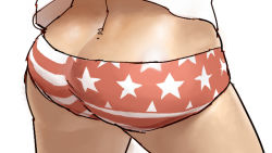 Rule 34 | 1girl, american flag, ass, ass focus, close-up, daromeon, flag print, head out of frame, ketchup ninja, panties, print panties, shinoko (ketchup ninja), solo, underwear