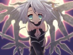 Rule 34 | 1girl, anzu, blue eyes, game cg, horns, ito noizi, moon, peace@pieces, sky, solo, white hair, wings