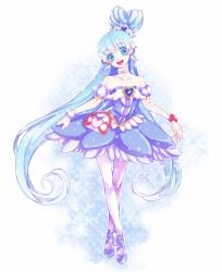 Rule 34 | 10s, 1girl, alternate form, arichel, bad id, bad pixiv id, ballerina, bare shoulders, blue eyes, blue hair, blue skirt, blush, brooch, choker, crossed legs, cure princess, cure princess (sherbet ballet), dress, full body, hair bun, happinesscharge precure!, heart, heart brooch, heart hair bun, jewelry, long hair, magical girl, matching hair/eyes, precure, shirayuki hime, shoes, single hair bun, skirt, smile, solo, strapless, strapless dress, tiara, twintails, white background, wing brooch, wrist cuffs