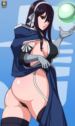 Rule 34 | absurdres, ass, breasts, covered erect nipples, fairy tail, gloves, highres, kyoffie, large breasts, ultear milkovich