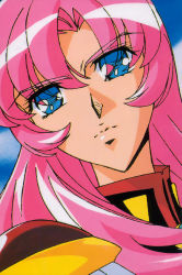 Rule 34 | 1990s (style), 1girl, blue eyes, pink hair, retro artstyle, serious, shoujo kakumei utena, solo, tenjou utena