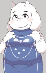 Rule 34 | 1girl, artist request, black eyes, breasts, female focus, furry, furry female, highres, sheep, simple background, solo, toriel, undertale