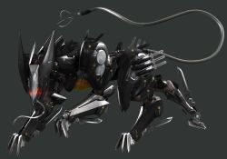 Rule 34 | blade wolf, highres, metal gear (series), metal gear rising: revengeance, no humans, non-humanoid robot, official art, red eyes, robot, simple background, solo, wolf