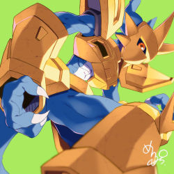 Rule 34 | 1boy, armor, claws, digimon, highres, magnamon, male focus, solo, tail