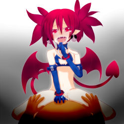 Rule 34 | artist request, disgaea, earrings, etna (disgaea), flat chest, jewelry, pointy ears, red eyes, red hair