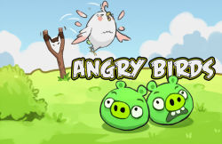 Rule 34 | angry birds, animal focus, bad id, bad pixiv id, bird, bush, cloud, copyright name, crossover, day, dera mochimazzui, english text, grass, nature, no humans, open mouth, parody, pig, plant, sky, slingshot (weapon), style parody, tamako market, tears, text focus, xiao qiang (overseas)