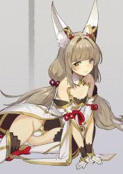 Rule 34 | 1girl, animal ears, blunt bangs, breasts, cat ears, cleavage, highleg, highleg leotard, leotard, long hair, looking at viewer, low twintails, nia (blade) (xenoblade), nia (xenoblade), nintendo, niyah, seinen, silver hair, simple background, solo, spoilers, twintails, very long hair, xenoblade chronicles (series), xenoblade chronicles 2, yellow eyes