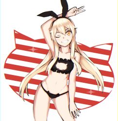 Rule 34 | 10s, 1girl, alternate eye color, armpits, ass, black bra, black panties, blonde hair, bra, breasts, cat cutout, cat ear panties, cat lingerie, cleavage cutout, clothing cutout, contrapposto, cowboy shot, frilled bra, frills, grin, hair ornament, hairband, kantai collection, lingerie, long hair, looking at viewer, mathew (srmmk mce), meme attire, navel, one eye closed, orange eyes, panties, shimakaze (kancolle), side-tie panties, small breasts, smile, solo, standing, stomach, thighs, thong, underwear, underwear only, v, wink, yellow eyes