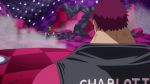 Rule 34 | animated, battle, black hair, broken mirror, charlotte flampe, charlotte katakuri, crater, destruction, english text, fainting, highres, jacket, mirror, monkey d. luffy, one piece, purple hair, scar, sound, subtitled, tagme, torn clothes, video, wind