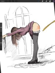 Rule 34 | caned, fireball 666, highres, punishment, spanked, spanking, tagme