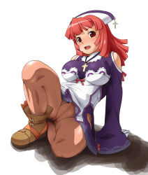 Rule 34 | 1girl, blush, breasts, calpara, cameltoe, curvy, highres, huge breasts, la pucelle, nippon ichi, no panties, pantyhose, prie, prier, pussy, red hair, short hair, skirt, solo, upskirt