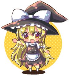 1girl blonde_hair chibi chocolat_(momoiro_piano) female_focus full_body hinahina kirisame_marisa solo touhou yellow_eyes