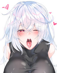 Rule 34 | 1girl, absurdres, blush, closers, heart, highres, long hair, mirae (closers), tongue, tongue out
