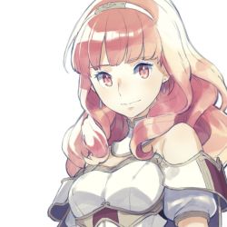 Rule 34 | 1girl, aisutabetao, armor, bad id, bad twitter id, bare shoulders, breastplate, celica (fire emblem), closed mouth, earrings, fire emblem, fire emblem echoes: shadows of valentia, hair ornament, hairband, jewelry, long hair, nintendo, red eyes, red hair, simple background, solo, white background