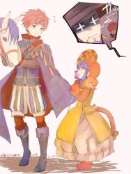 Rule 34 | 1girl, 3boys, animal hood, beard, blue eyes, blue hair, cape, cat hood, cat tail, closed mouth, dated, dress, eliwood (fire emblem), eliwood (valentine) (fire emblem), facial hair, fake tail, father and son, fire emblem, fire emblem: the binding blade, fire emblem: the blazing blade, fire emblem heroes, from side, halloween costume, hat, headband, hector (fire emblem), hector (halloween) (fire emblem), hood, horse, lilina (fire emblem), long hair, long sleeves, multiple boys, nintendo, open mouth, red hair, roy (fire emblem), roy (valentine) (fire emblem), shoochiku bai, short hair, tail, twitter username, witch hat