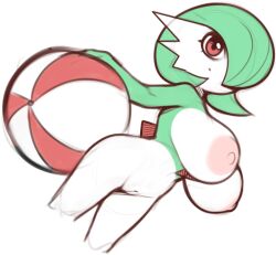 Rule 34 | 1girl, breasts, cleft of venus, creatures (company), game freak, gardevoir, gen 3 pokemon, huge breasts, large areolae, mystical, nintendo, nipples, pokemon, pussy, red eyes, simple background, sketch, white background