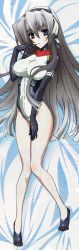 Rule 34 | 1girl, absurdres, artist request, blue eyes, bodysuit, breasts, dakimakura (medium), feet, full body, highres, horizon ariadust, huge filesize, joints, kyoukaisenjou no horizon, legs, long image, no legwear, no shoes, robot joints, scan, silver hair, solo, tall image, toes