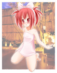 Rule 34 | blush, bow, kooh, naked towel, pangya, red eyes, red hair, ribbon, solo, towel, twintails