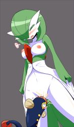 Rule 34 | 1girl, bestiality, blush, breasts, censored, closed eyes, creatures (company), cunnilingus, electricity, game freak, gardevoir, gen 3 pokemon, legs, navel, nintendo, nipples, no humans, oral, pokemon, pokemon (creature), pokephilia, pussy, pussy juice, skirt hold, standing