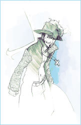 Rule 34 | 1boy, chinstrap, dracule mihawk, elvire, facial hair, graphite (medium), hat, hat over one eye, jacket, jewelry, katana, kogatana, lining, male focus, mustache, necklace, one piece, open clothes, open jacket, open shirt, popped collar, shirt, solo, sword, traditional media, weapon, yoru (one piece)