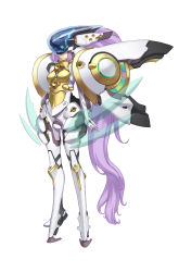 Rule 34 | 1girl, absurdres, ar tonelico, ar tonelico iii, armor, breasts, female focus, frown, full body, gust, helmet, highres, long hair, nagi ryou, official art, ponytail, purple hair, simple background, solo, tilia (ar tonelico), transparent background, very long hair, white background