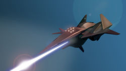 Rule 34 | absurdres, ace combat, adf-01 falken, airborne laser, aircraft, airplane, bandai namco, blue laser, breath weapon, cannon, cloud, directed-energy weapon, energy, energy beam, energy cannon, energy weapon, fighter aircraft, fighter jet, fu-auzu, glowing, highres, jet, laser, laser cannon, laser weapon, lens flare, military, military vehicle, mouth beam, no humans, open mouth, project aces, sky, stealth aircraft, tactical laser system, weapon, weapon focus