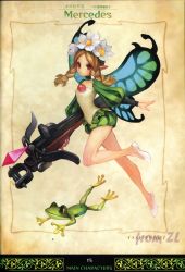 Rule 34 | 1girl, absurdres, artbook, character name, concept art, frog, highres, kamitani george, mercedes (odin sphere), odin sphere, official art, puff and slash sleeves, puffy shorts, puffy sleeves, running, shorts, tagme, vanillaware