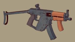 Rule 34 | folding stock, gun, hat legs, kalashnikov rifle, kriss vector, optical sight, original, simple background, submachine gun, weapon
