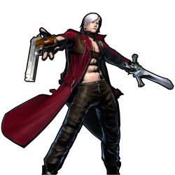Rule 34 | abs, capcom, coat, dante (devil may cry), devil may cry (series), gloves, male focus, marvel, marvel vs. capcom, marvel vs. capcom 3, muscular, rebellion (sword), skull, sword, trench coat, weapon, white hair