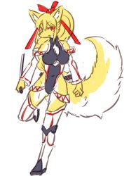 Rule 34 | blonde hair, fox, furry, ohakotome, ponytail, red eyes, smile