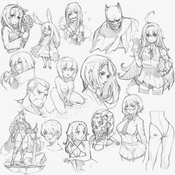 Rule 34 | 4boys, 6+girls, ahoge, android, armor, bandaid, bandaid on face, bare shoulders, batman, batman (series), blunt bangs, blush, cape, collarbone, covered erect nipples, crown, dc comics, facial hair, flower, frown, gauntlets, glasses, gloves, greaves, greyscale, hair between eyes, hair over one eye, hairband, hand on own hip, hatching (texture), heart, heart tattoo, holding, holding flower, holding sword, holding weapon, legs, leotard, long hair, mechanical arms, medium hair, monochrome, multiple boys, multiple girls, navel, necktie, original, parted lips, pauldrons, petals, ribbon, short hair, shoulder armor, signature, single mechanical arm, sketch, skirt, smile, sword, tattoo, thighhighs, water, weapon, wookyung