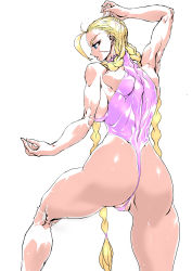 Rule 34 | 1girl, absurdres, ass, blonde hair, breasts, cameltoe, cammy white, capcom, from behind, highres, legs, long hair, solo, street fighter, street fighter v, yuri ai