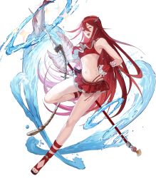 Rule 34 | 1girl, armpits, bikini, bikini skirt, breasts, cordelia (fire emblem), cordelia (summer) (fire emblem), feet, female focus, fire emblem, fire emblem awakening, fire emblem heroes, fish, frilled bikini, frills, full body, high heel sandals, high heels, highres, holding, holding polearm, holding spear, holding weapon, long hair, matching hair/eyes, mayo (becky2006), midriff, multi-strapped bikini, navel, nintendo, non-web source, official art, one eye closed, open mouth, polearm, red bikini, red eyes, red hair, sandals, small breasts, smile, solo, sparkle, spear, swimsuit, toeless footwear, toes, transparent background, very long hair, water, weapon, wink