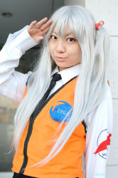 Rule 34 | cosplay, hoshino ruri, kidou senkan nadesico, nanahara mia, photo (medium), silver hair, twintails, uniform