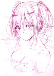 Rule 34 | 10s, 1girl, bathing, blush, breasts, completely nude, idolmaster, idolmaster cinderella girls, kanzaki ranko, looking at viewer, npt (calpis), nude, parted lips, solo, twintails