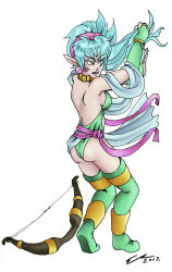 Rule 34 | 1girl, absurdres, bow (weapon), cisty, elf, highres, lightbringer, pointy ears, taito, weapon