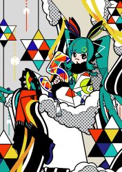 Rule 34 | 1girl, 5 (number), alternate costume, animal ears, aqua hair, bandaid, bandaid on face, bandaid on nose, black footwear, boots, cloud, colorful, commentary request, fake animal ears, from side, full body, fur-trimmed jacket, fur trim, hair ornament, halftone, hatsune miku, holding, jacket, long hair, long sleeves, looking at viewer, looking to the side, machigami yoh, on cloud, open mouth, pantyhose, rabbit ears, red pantyhose, sitting, skirt, solo, star (symbol), twintails, very long hair, vocaloid, zipper pull tab